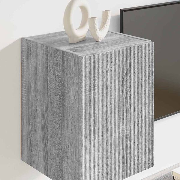 vidaXL Sj&oacute;nvarpsveggsk&aacute;pur Gr&aacute;r Sonoma 30 x 31 x 40 cm Samsettur vi&eth;ur