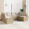 vidaXL Gar&eth;s&oacute;fa sett me&eth; geymslu 6 pcs Beige og krem Poly rattan