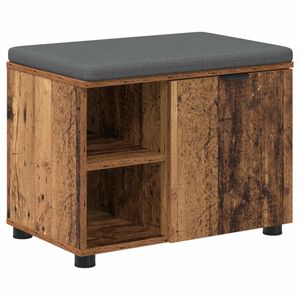 vidaXL Hallarbekk Gamalt timbur 60 x 38 x 46 cm Virkur tr&eacute; og d&uacute;kur