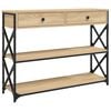 vidaXL Veggbor&eth; Sonoma Eik 100x28x75 cm Samsettur Vi&eth;ur