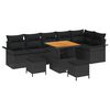 vidaXL Gar&eth;s&oacute;fa sett me&eth; p&uacute;&eth;i 9 pcs Svartur p&oacute;l&yacute;rattan