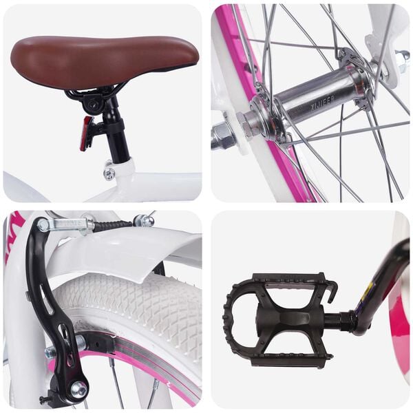 vidaXL Barnahj&oacute;l 20 Tommur fyrir 6-11 &aacute;ra Hv&iacute;tt