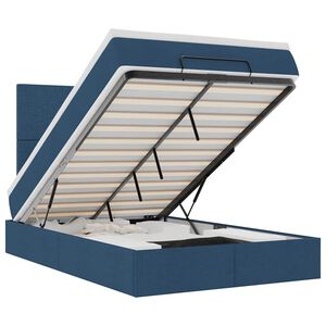 vidaXL Ottoman R&uacute;m me&eth; D&yacute;nu & LED Bl&aacute;um 120x200 cm Efni