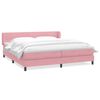 vidaXL Spring r&uacute;m me&eth; d&yacute;num Bleikt 180x210 cm Flauel