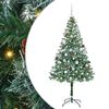vidaXL Gervi j&oacute;latr&eacute; me&eth; 300 LED me&eth; standi Gr&aelig;nn 180 cm PVC og St&aacute;l