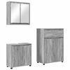 vidaXL Ba&eth;herbergismublasett 3 pcs Gr&aacute;r Sonoma Samsettur vi&eth;ur