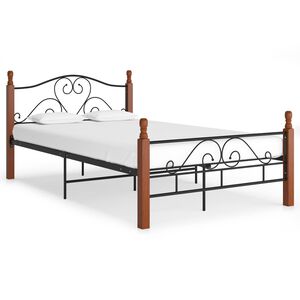 324934 vidaXL Bed Frame Black Metal 120x200 cm