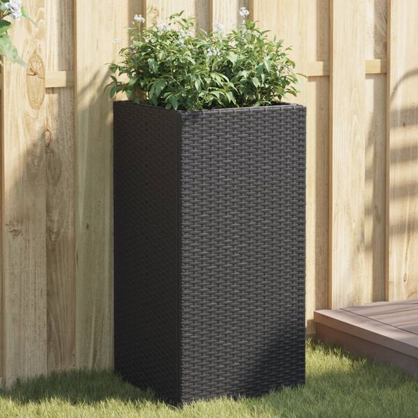 vidaXL Gr&oacute;&eth;urker Svart 2 stk 40x40x80 cm P&oacute;l&yacute;rattan