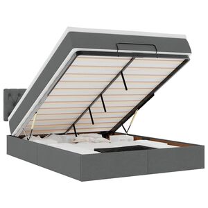 vidaXL Ottoman R&uacute;m me&eth; D&yacute;nu D&ouml;kkgr&aacute;r 140x190 cm D&uacute;kur