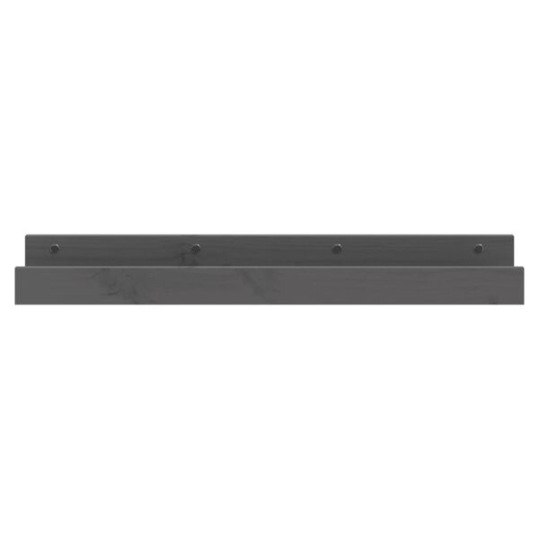 vidaXL Vegghillur 2 stk. Grár 80x12x9 cm Gegnheil Fura