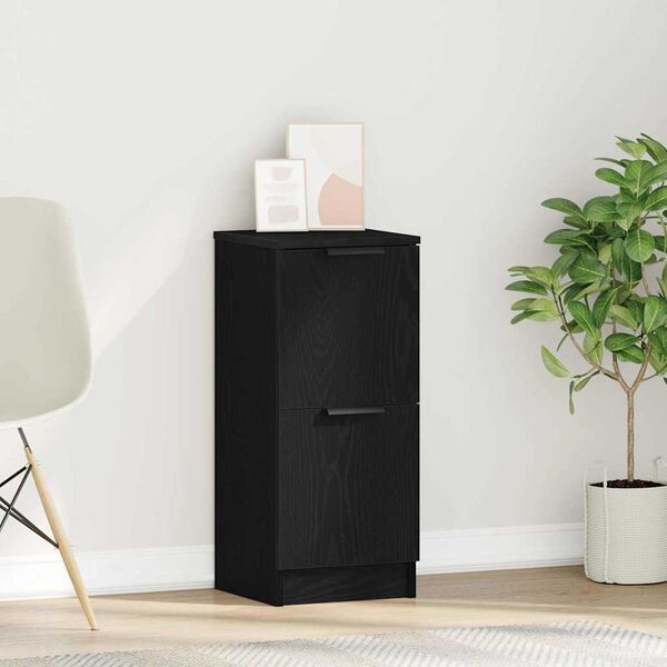 vidaXL Vi&eth;beinteyfla Svartur Eik 30 x 30 x 70 cm Samsettur vi&eth;ur