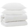 vidaXL D&uacute;kur me&eth; p&uacute;&eth;um me&eth; kodda 3 pcs Hv&iacute;tt M&iacute;kr&oacute;f&iacute;ber