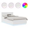 vidaXL Ramsv&iacute;k Me&eth; LED r&aelig;ma lj&oacute;sum Hv&iacute;tt 135 x 190 cm Samsettur vi&eth;ur