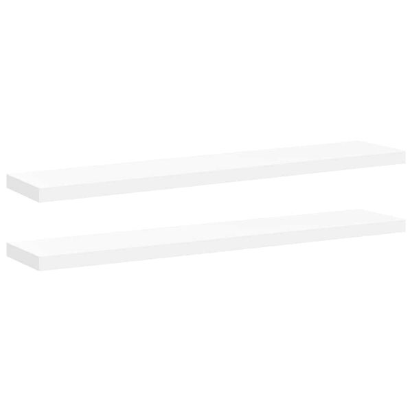 323821 vidaXL Floating Wall Shelves 2 pcs White 120x23,5x3,8 cm MDF
