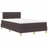 vidaXL LED Box Spring R&uacute;m me&eth; LED r&aelig;mum D&ouml;kk br&uacute;nt 120 x 190 cm d&uacute;kur