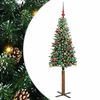 vidaXL Mj&oacute;tt j&oacute;latr&eacute; me&eth; 150 LED Gr&aelig;nn 150 cm PVC og solid furuvi&eth;