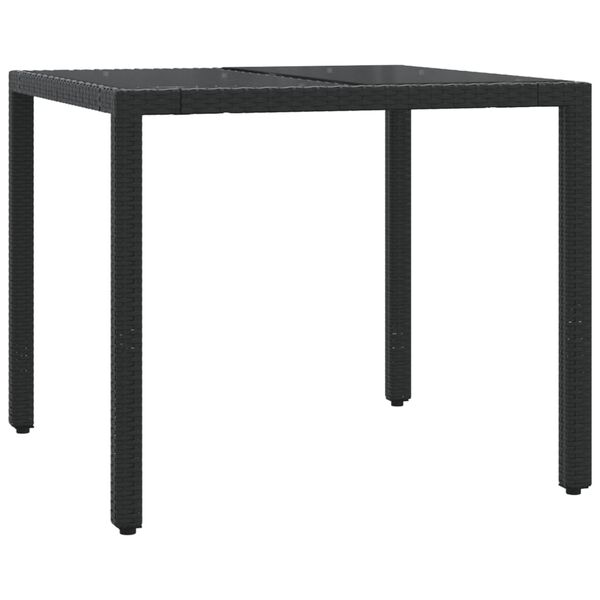 vidaXL 5 Hluta Gar&eth;bor&eth;stofusett me&eth; Sessum Svart P&oacute;l&yacute;rattan