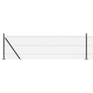vidaXL Gir&eth;ingarp&oacute;stur Gr&aacute;r 10 x 0,4 m (40 x 40 mm net) St&aacute;l og PVC