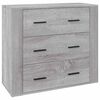 vidaXL Skenkur Gr&aacute;r Sonoma 80x33x70 cm Samsettur Vi&eth;ur