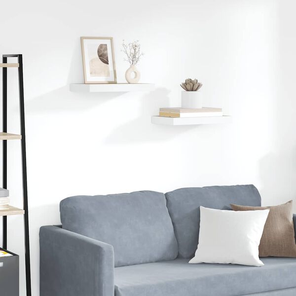 vidaXL Vegghengdar Hillur 2 stk. Eikarlitur & Hv&iacute;tur 40x23x3,8cm MDF