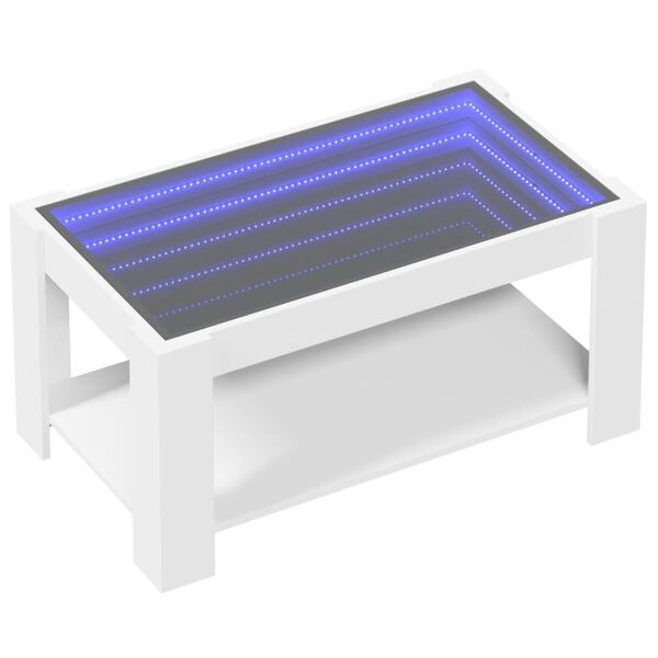 vidaXL S&oacute;fabor&eth; me&eth; LED 93x53x45 cm Hv&iacute;tt Samsettur Vi&eth;ur