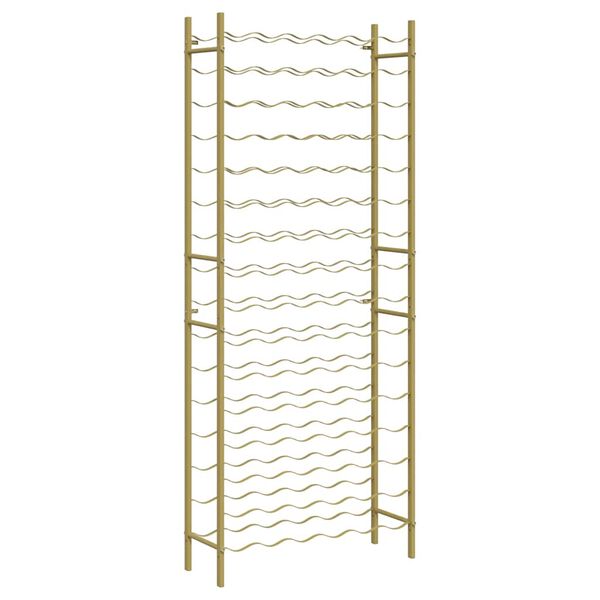 vidaXL V&iacute;nrekki fyrir 96 Fl&ouml;skur Gylltur M&aacute;lmur