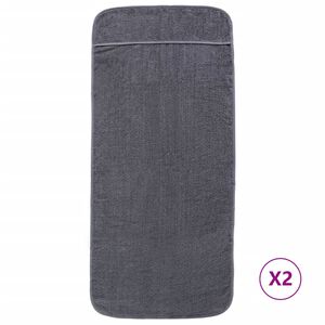 vidaXL Strandhandklæði 2 stk. Antrasít 60x135 cm Efni 400 g/fm