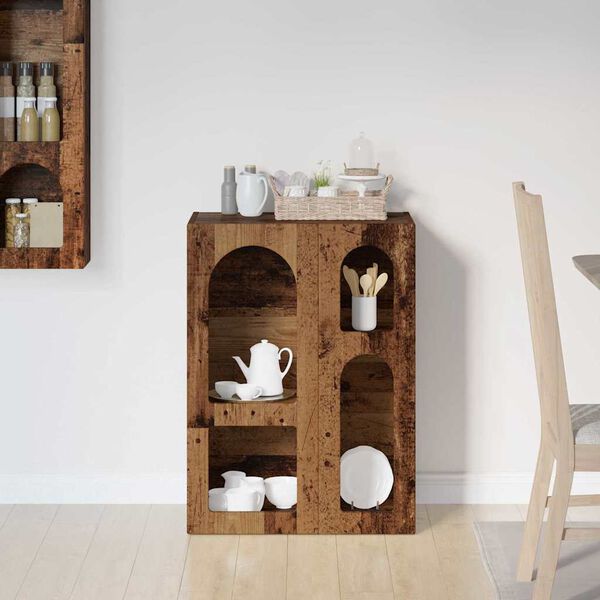 vidaXL Vi&eth;beinteyfla Gamalt timbur 59 x 35 x 80.5 cm Samsettur vi&eth;ur