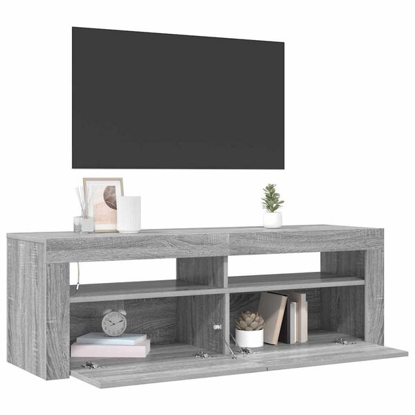 vidaXL Sj&oacute;nvarpssk&aacute;pur me&eth; LED Lj&oacute;sum Gr&aacute;r Sonoma 120x35x40 cm