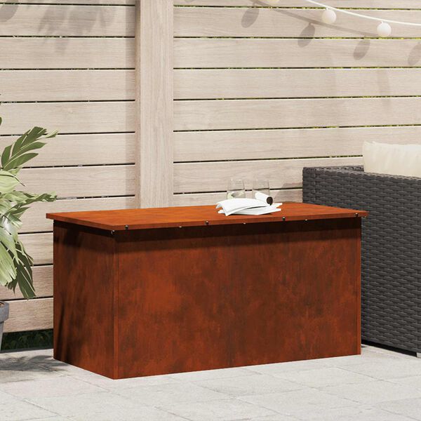 vidaXL Utandyra geymslukassi Rusty 100 x 50,5 x 50 cm St&aacute;l