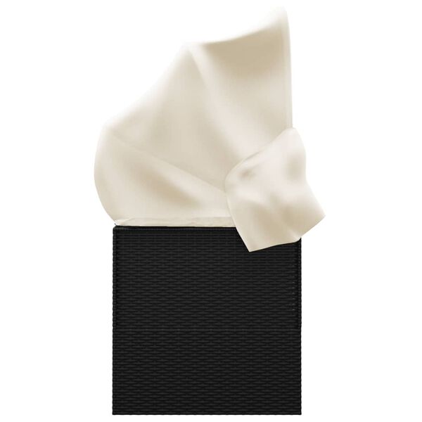 vidaXL &Uacute;tis&oacute;lbekkur me&eth; &thorn;aki og S&aelig;tisp&uacute;&eth;um Svart P&oacute;l&yacute;rattan