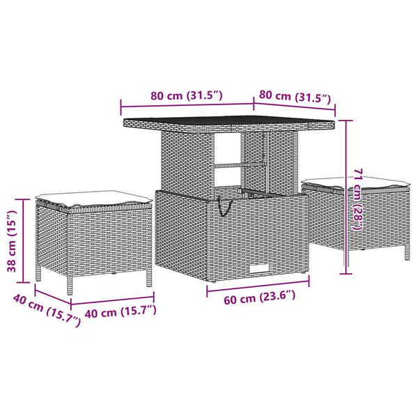 vidaXL Gar&eth;s&oacute;fa sett me&eth; p&uacute;&eth;i me&eth; geymslu 11 pcs Svartur p&oacute;l&yacute;rattan