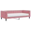 vidaXL Svefns&oacute;fi me&eth; D&yacute;nu Bleikur 90x200 cm Flauel