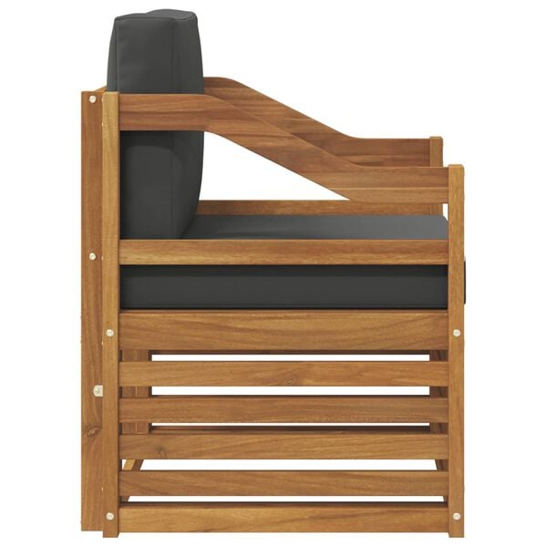 vidaXL &Uacute;ti s&oacute;fasett Solid Akas&iacute;uskei&eth; og P&oacute;lyester N&aacute;tt&uacute;rulegur