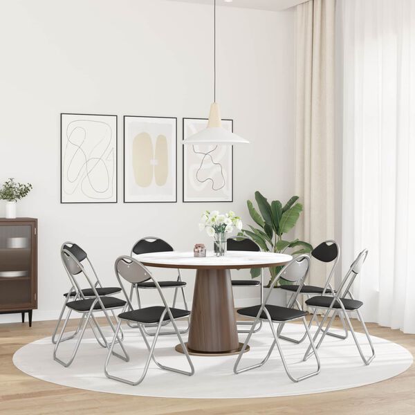 vidaXL Folding st&oacute;ll 8 pcs Svartur og gr&aacute;r 48 x 43,5 x 81 cm