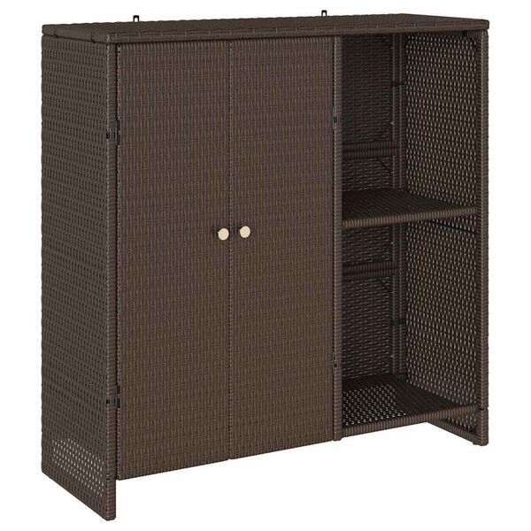 vidaXL Geymsluskápur með geymslu Brúnn 100 x 36 x 102 cm Rattan