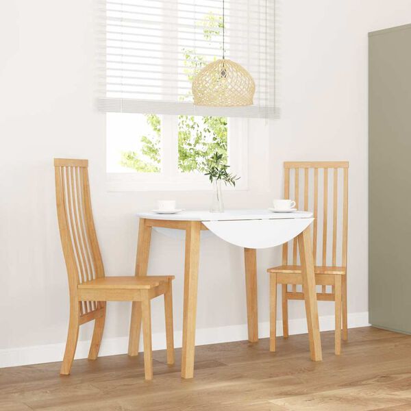 vidaXL borðstofustólar 2 stk gegnheilt viðargúmmí