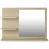 805009 vidaXL Bathroom Mirror Sonoma Oak 60x10,5x45 cm Chipboard