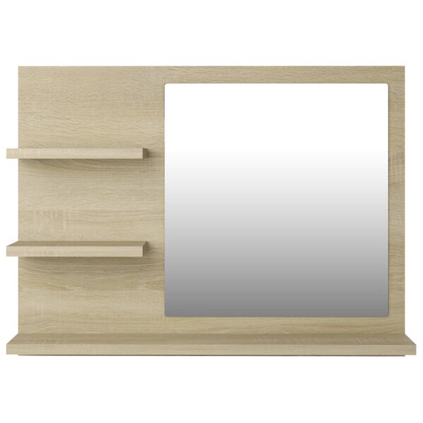 805009 vidaXL Bathroom Mirror Sonoma Oak 60x10,5x45 cm Chipboard