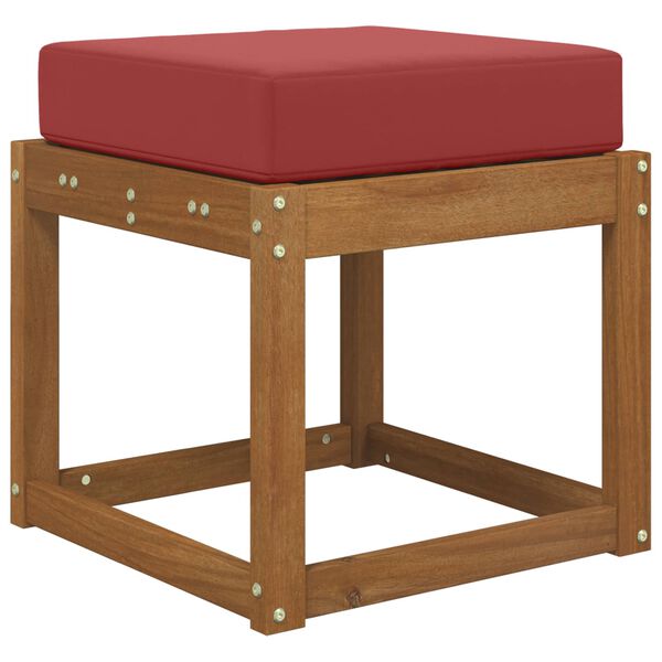 vidaXL Utandyra s&aelig;ti p&uacute;&eth;i V&iacute;nrau&eth;ur 40 x 40 x 8 cm 100% p&oacute;l&yacute;ester