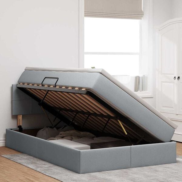 vidaXL R&uacute;m me&eth; geymslur&yacute;mi og LED me&eth; d&yacute;nu Lj&oacute;sgr&aacute;r 120 x 200 cm d&uacute;kur