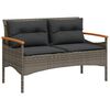 vidaXL Gar&eth;bekkur me&eth; Sessum 116x62,5x74 cm Gr&aacute;tt P&oacute;l&yacute;rattan