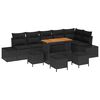vidaXL Gar&eth;s&oacute;fa sett me&eth; p&uacute;&eth;i 10 pcs Svartur p&oacute;l&yacute;rattan