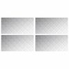 vidaXL Stigaplata R&eacute;tthyrningur 4 pcs Silfur 100 x 50 cm &Aacute;l