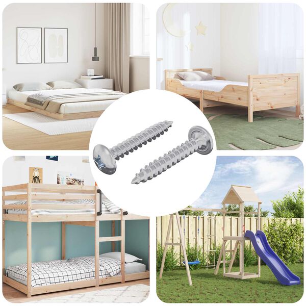 vidaXL Tr&eacute;stungur 2 pcs Silfur M4 x 25 mm St&aacute;l