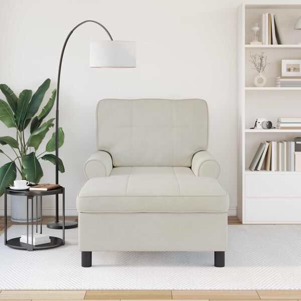 vidaXL Chaise Lounge me&eth; p&uacute;&eth;i Rj&oacute;malitur 91 x 157 x 91 cm Flauel