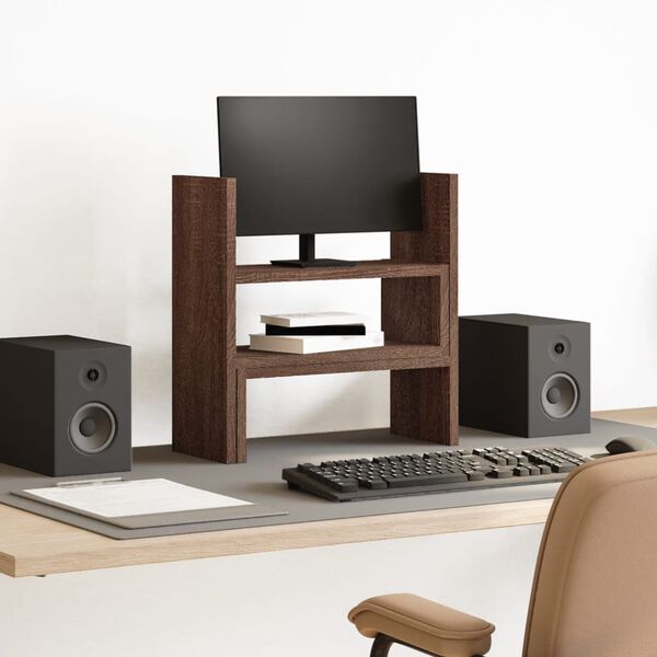 vidaXL Skrifborðsskipuleggjari Brún Eik 40x17x41 cm Samsettur Viður