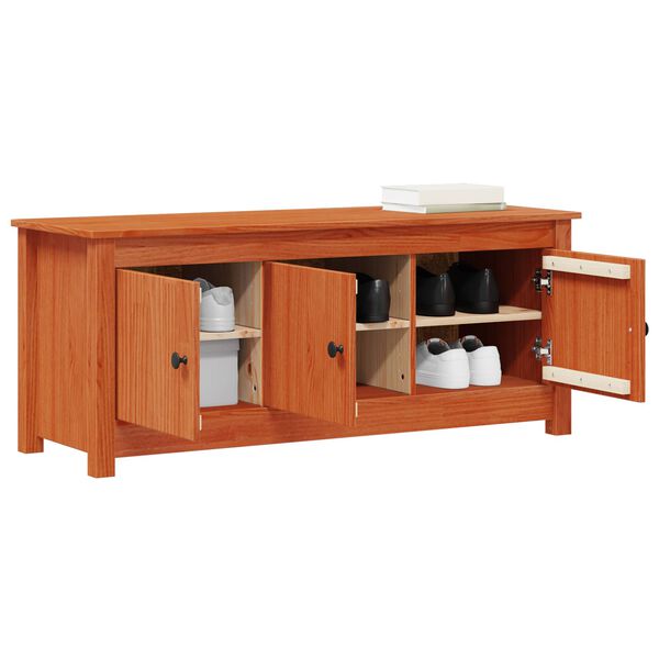 vidaXL Sk&oacute;knask&aacute;pur VaxBr&uacute;nn 110 x 38 x 45,5 cm Mass&iacute;ft furuvi&eth;