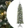 vidaXL Gervi mj&oacute; j&oacute;latr&eacute; me&eth; 300 LED me&eth; standi Gr&aelig;nn og hv&iacute;tur 210 cm