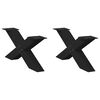 vidaXL s&oacute;fabor&eth;sf&aelig;tur X-laga 2 stk svart 70x(30-31) cm st&aacute;l